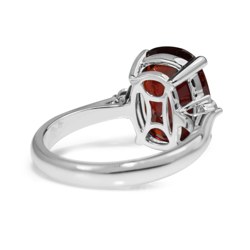 18ct White Gold Garnet and Diamond Ring