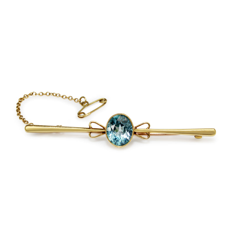 15ct Yellow and Rose Gold Antique Topaz Bar Brooch
