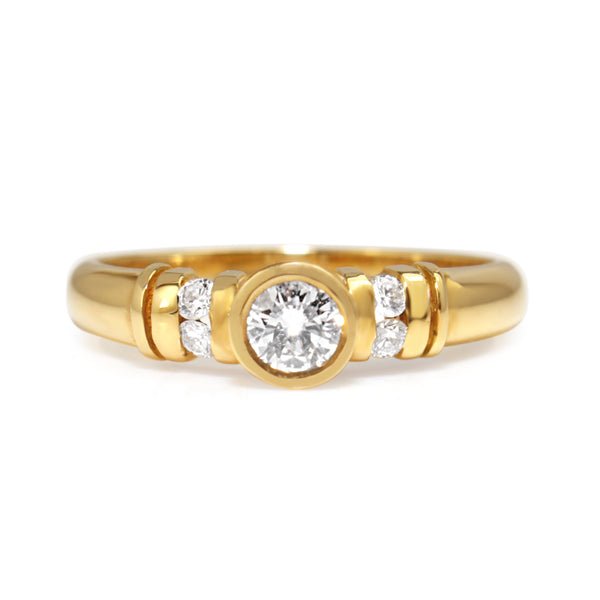 18ct Yellow Gold Bezel and Channel Set Diamond Ring