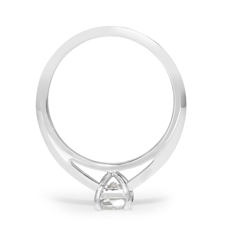 18ct White Gold Cushion Diamond Solitaire Ring