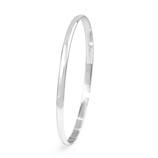 18ct White Gold Solid Round Bangle