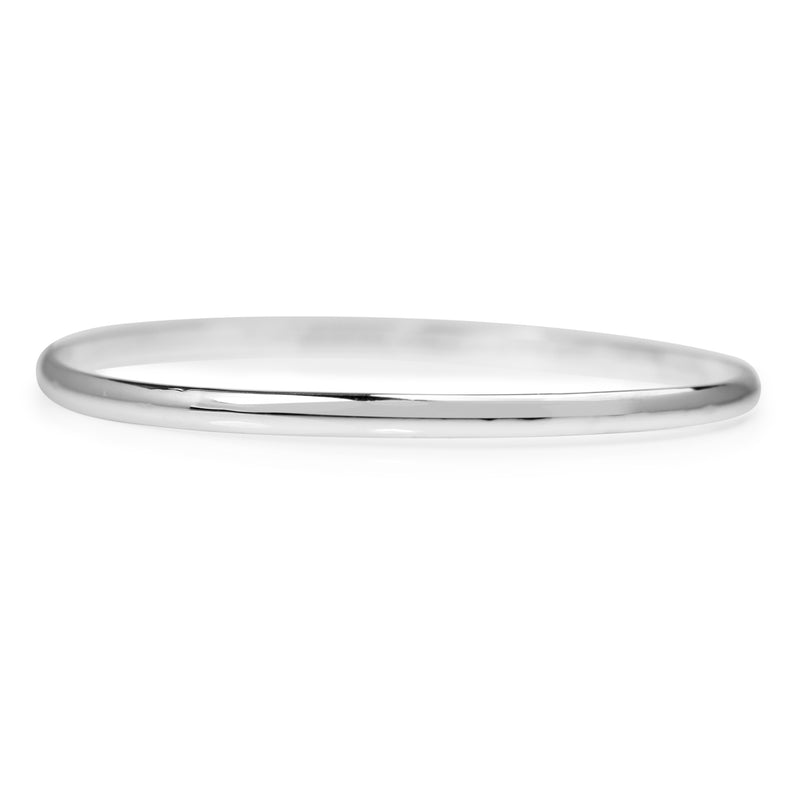 18ct White Gold Solid Round Bangle