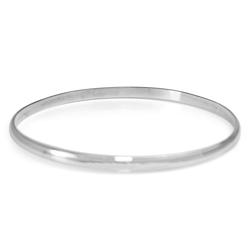 18ct White Gold Solid Round Bangle