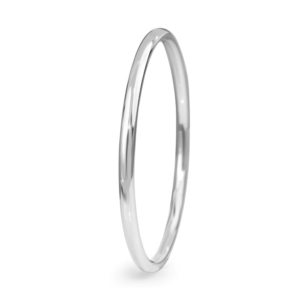 9ct White Gold Hollow All Round Golf Bangle