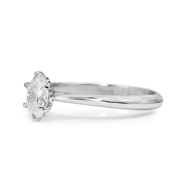 18ct White Gold Oval Diamond Solitaire Ring