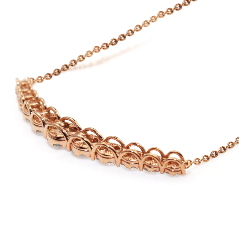 14ct Rose Gold Diamond Cluster Necklace