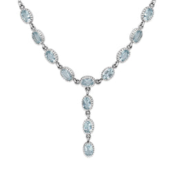 9ct White Gold Topaz Lariat Drop Necklace