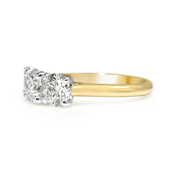 18ct Yellow and White Gold 3 Stone Diamond Ring