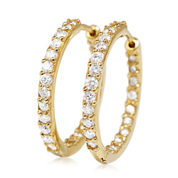 18ct Yellow Gold Diamond Hoop Earrings