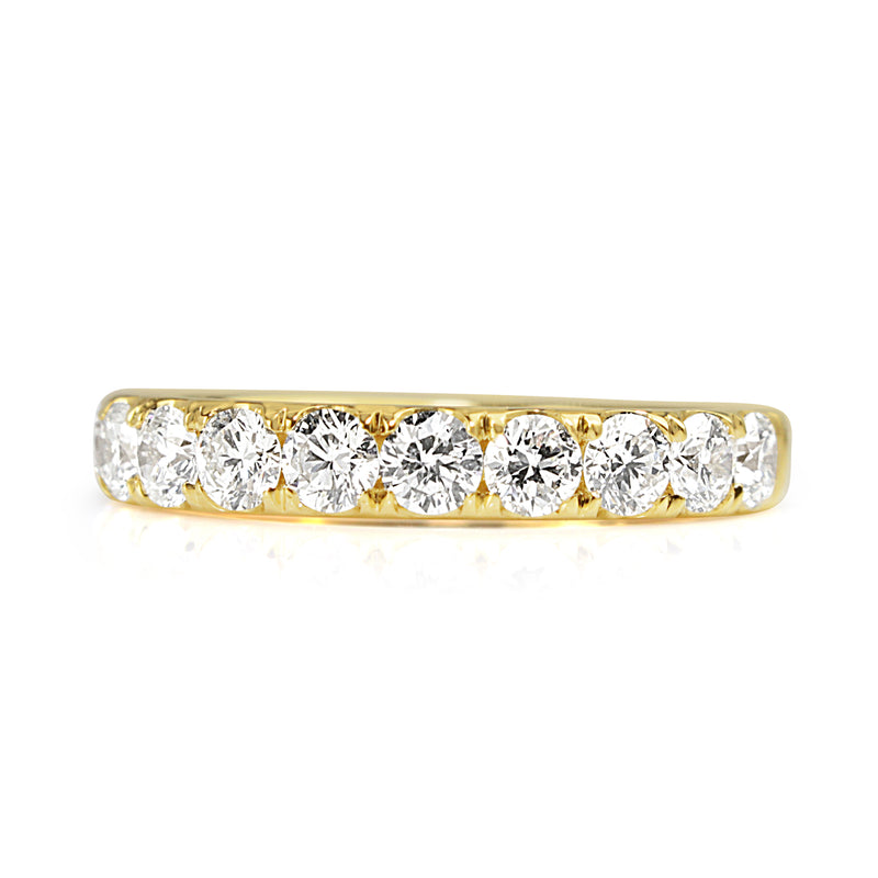 18ct Yellow Gold .90ct Diamond Half Hoop Band