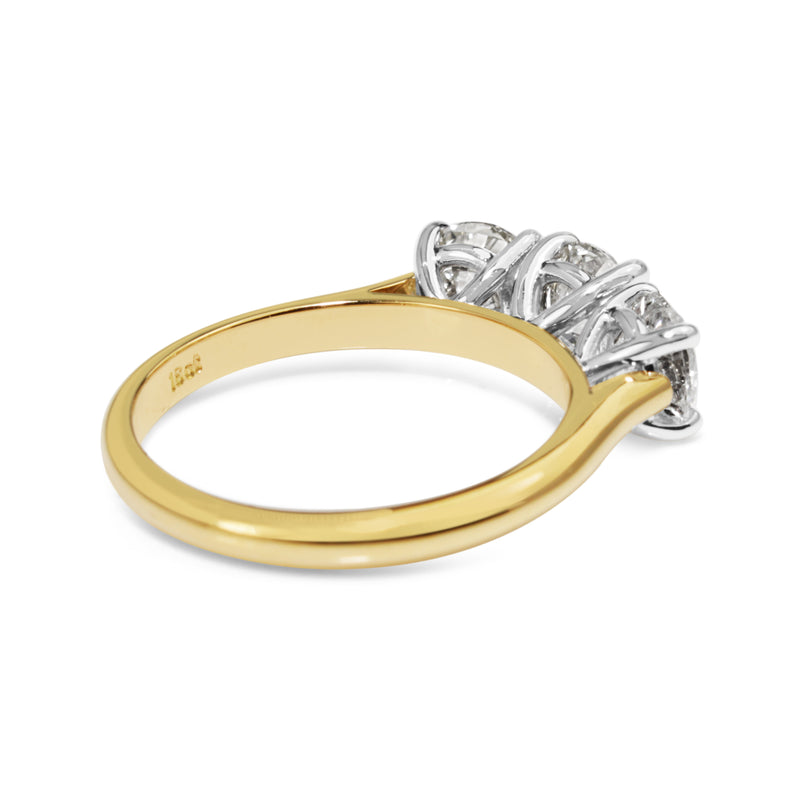 18ct Yellow and White Gold 3 Stone Diamond Ring