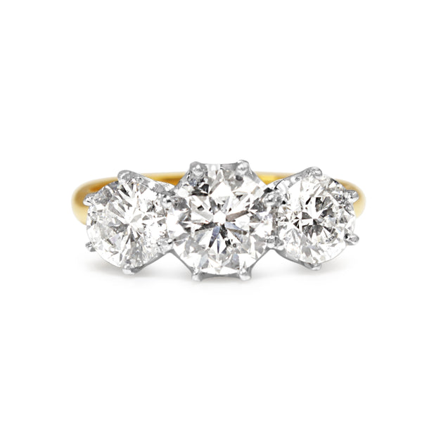 18ct Yellow and White Gold 3 Stone Diamond Ring