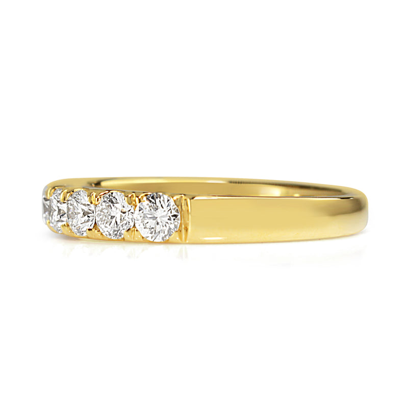 18ct Yellow Gold .90ct Diamond Half Hoop Band