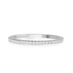 18ct White Gold 1.3mm Fine Diamond Half Hoop Band