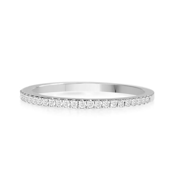 18ct White Gold 1.3mm Fine Diamond Half Hoop Band