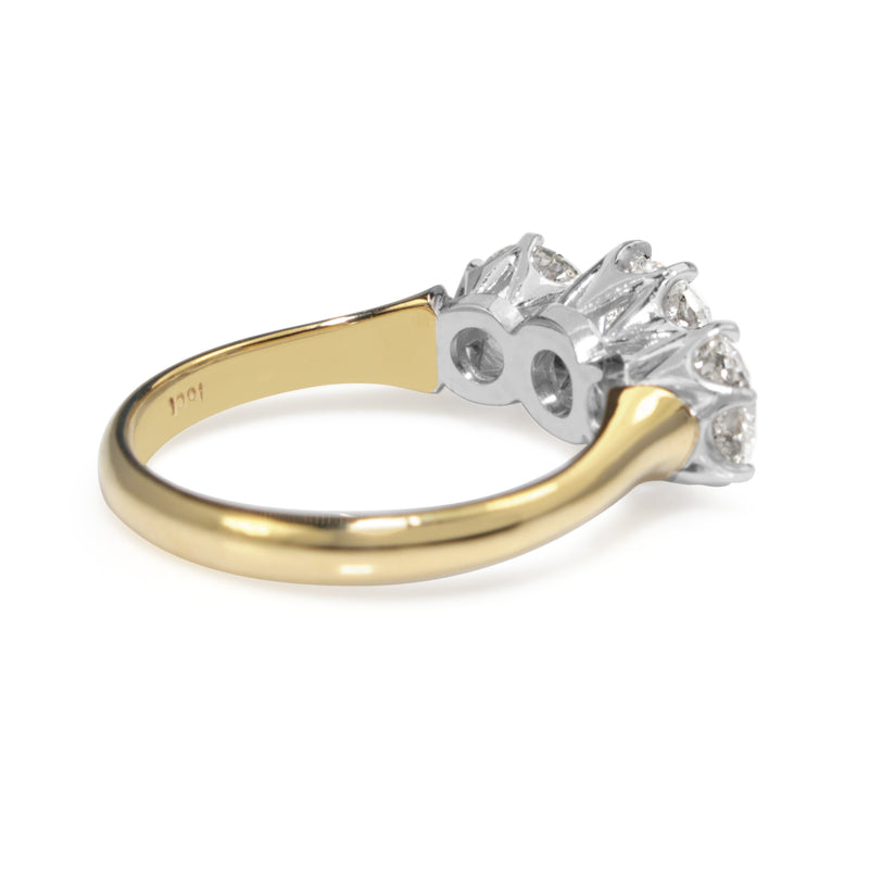 18ct Yellow and White Gold 3 Stone Diamond Ring