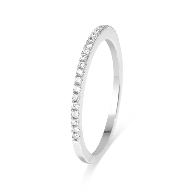 18ct White Gold 1.3mm Fine Diamond Half Hoop Band