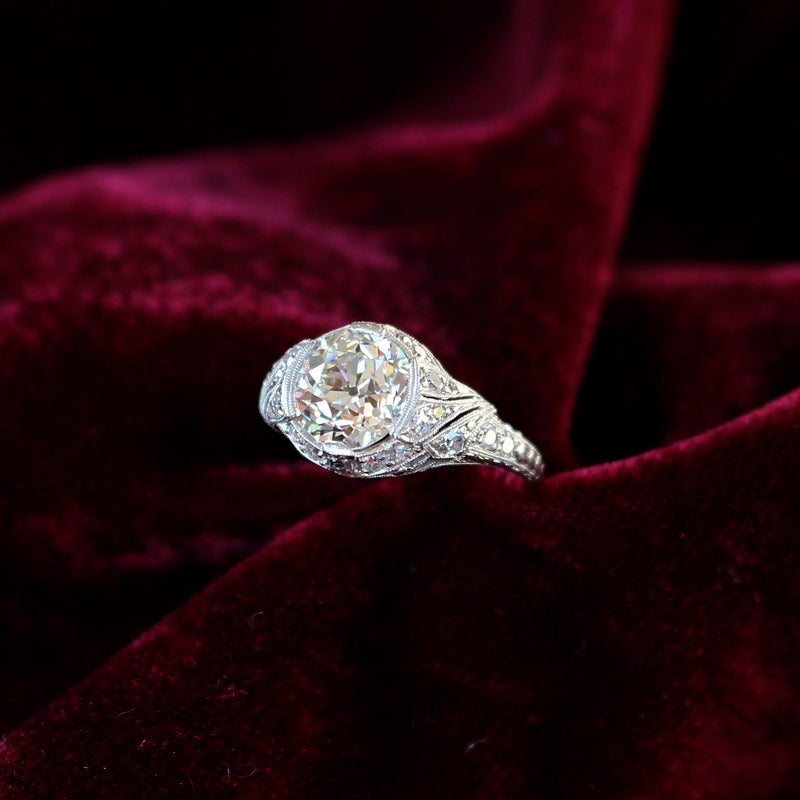 Platinum Antique Old Cut Diamond Ring