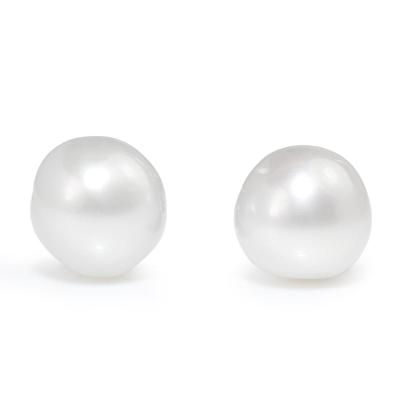 9ct White Gold Baroque South Sea 12mm Pearl Studs