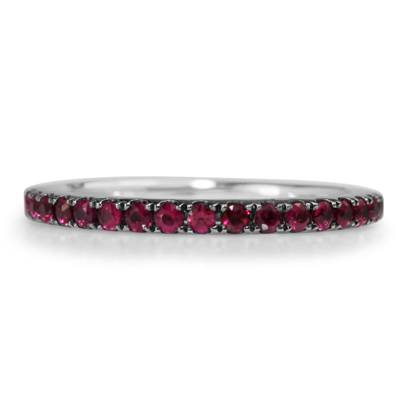18ct White Gold Ruby Band