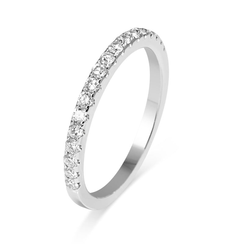 18ct White Gold .20ct Diamond Half Hoop Band