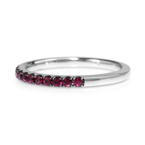 18ct White Gold Ruby Band