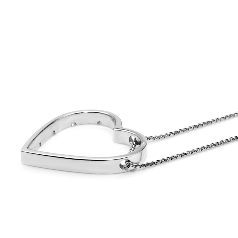18ct White Gold Diamond Heart Necklace