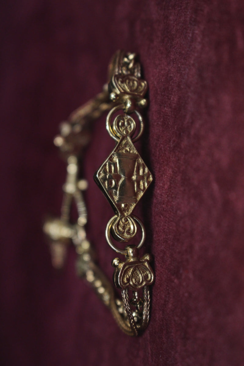 9ct Yellow Gold Antique Albertina Bracelet