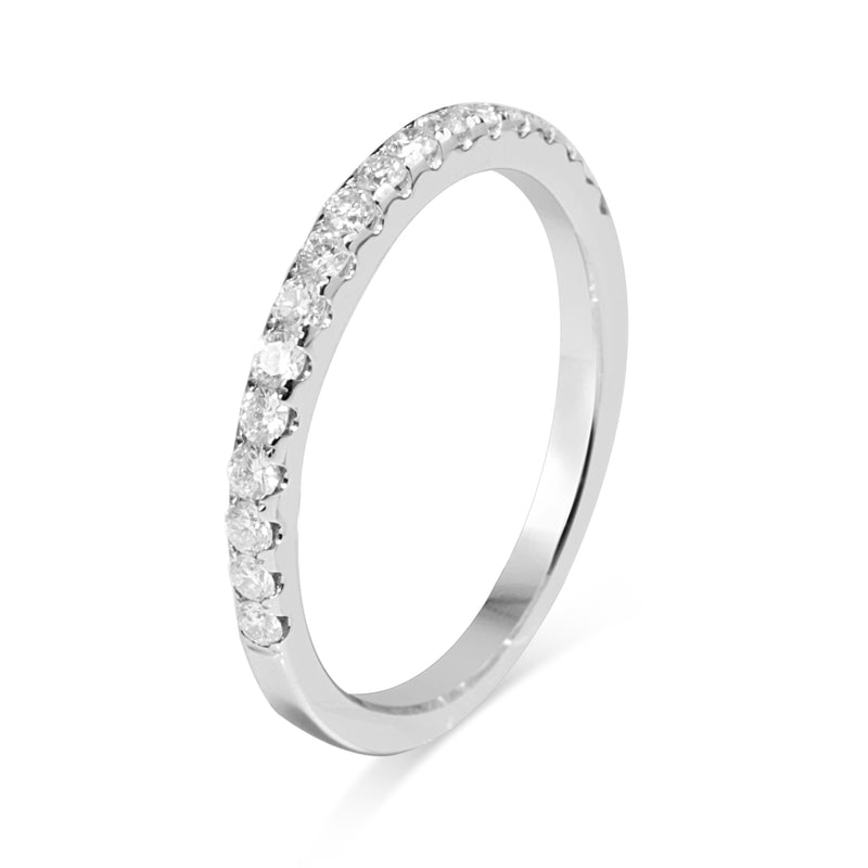 18ct White Gold .20ct Diamond Half Hoop Band