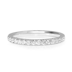 18ct White Gold 1.85mm Diamond Half Hoop Band