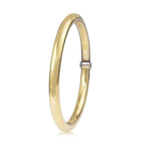9ct Yellow Gold and Silver Filled Round Golf Bangle