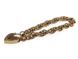 9ct Yellow Gold Fancy Link Bracelet with Padlock Clasp