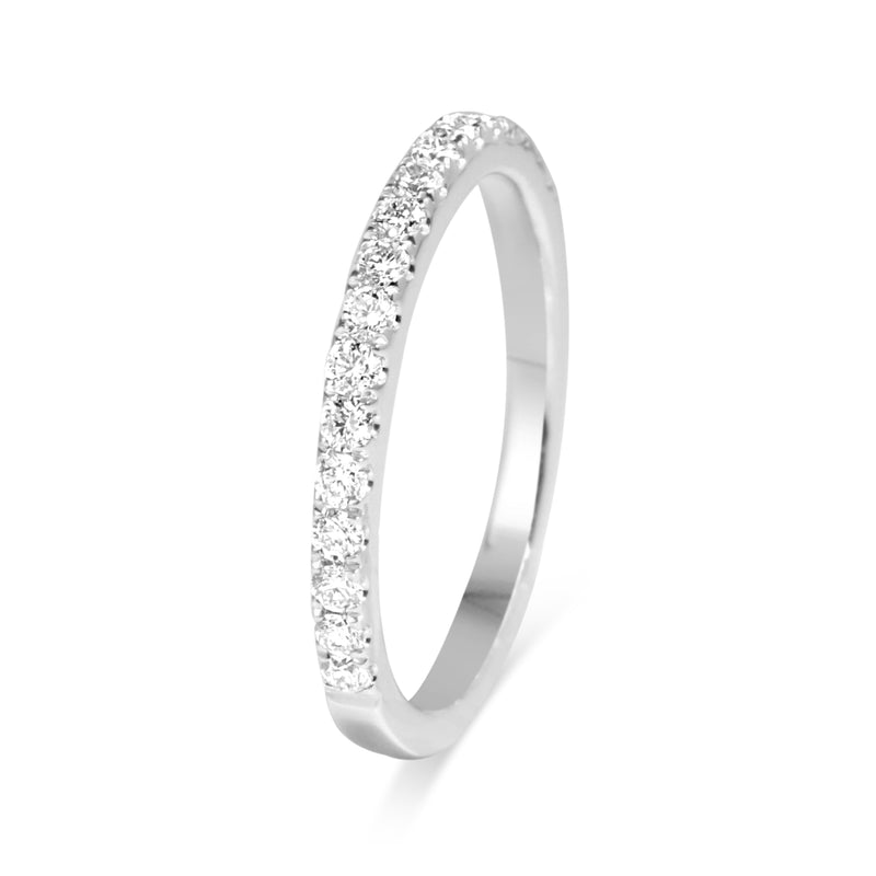 18ct White Gold 1.85mm Diamond Half Hoop Band