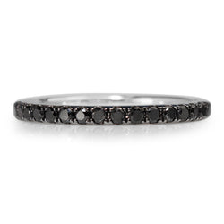 18ct White Gold Black Diamond Band