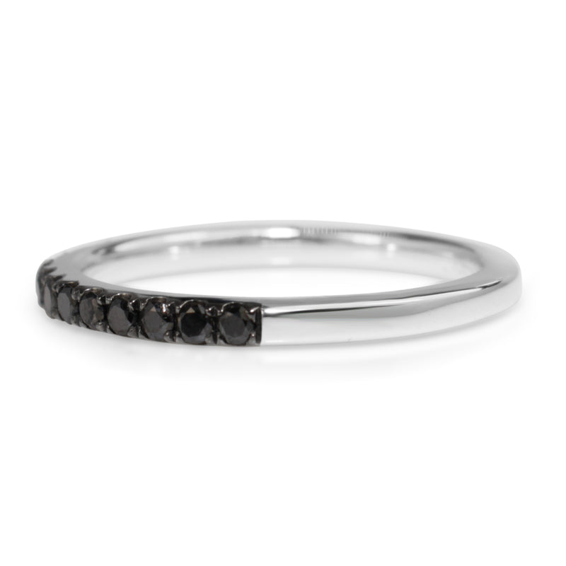 18ct White Gold Black Diamond Band