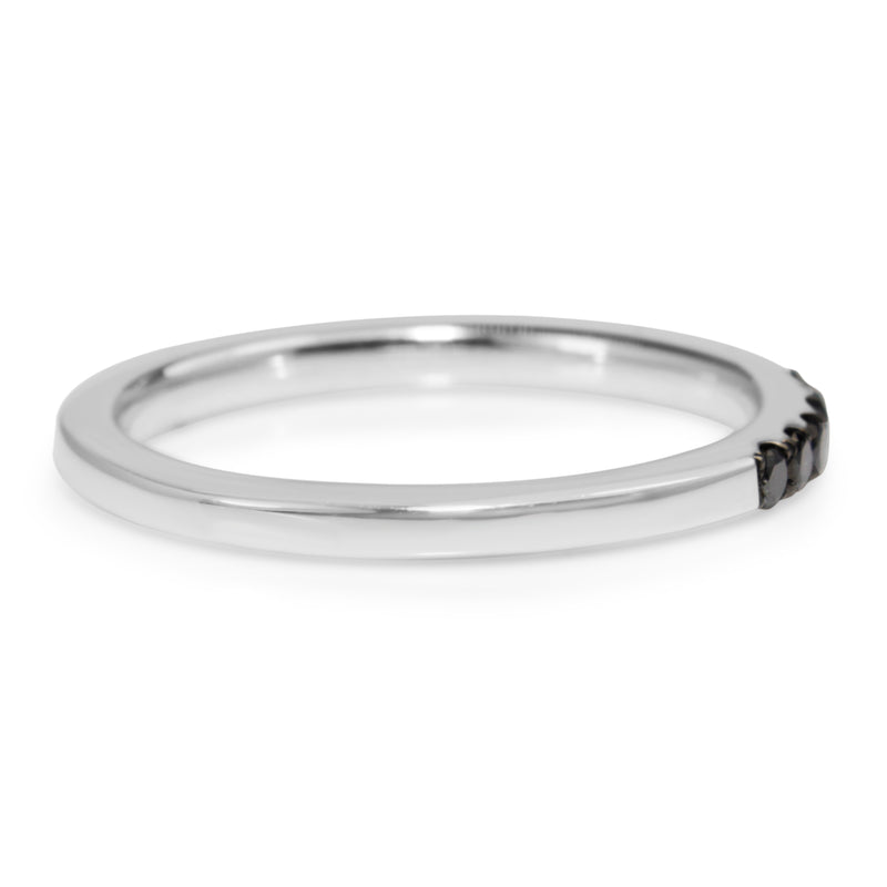 18ct White Gold Black Diamond Band