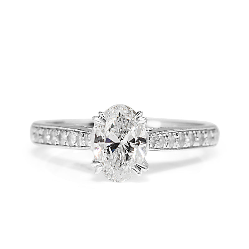 Platinum Oval Diamond Solitaire Ring