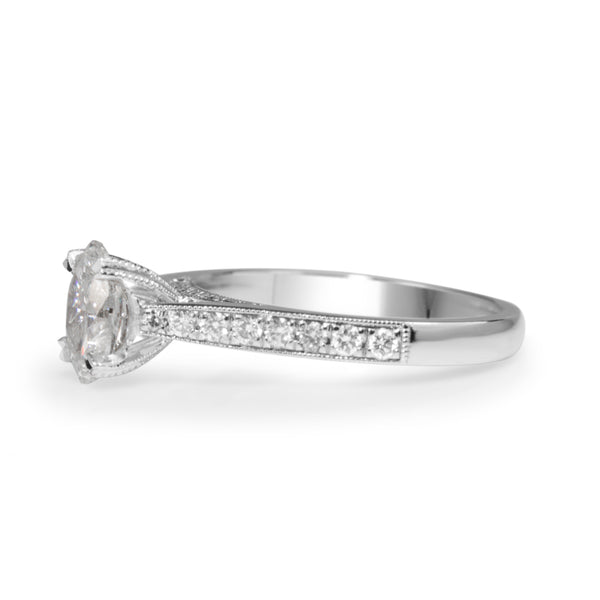 Platinum Oval Diamond Solitaire Ring