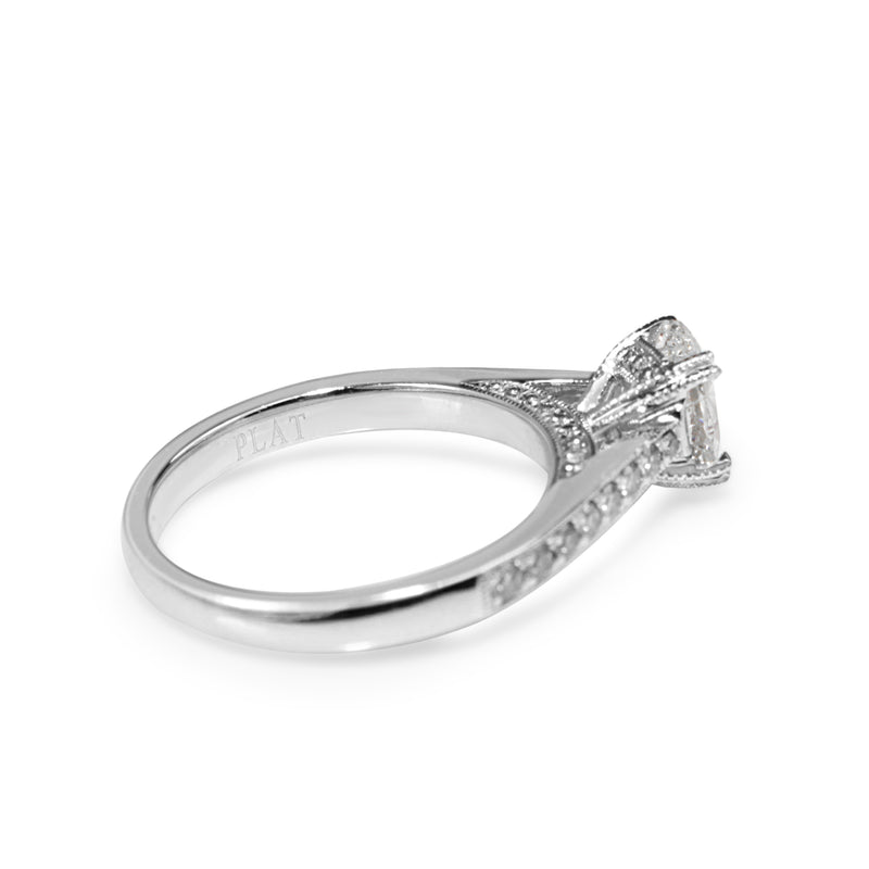 Platinum Oval Diamond Solitaire Ring