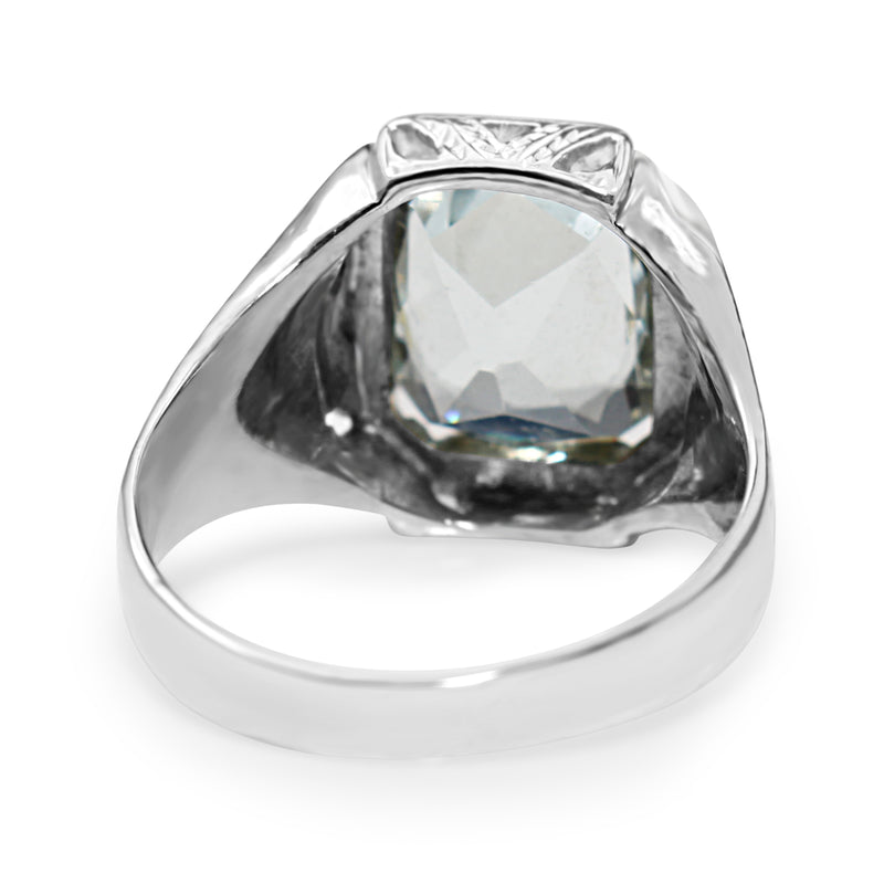 14ct White Gold Vintage Aquamarine Ring