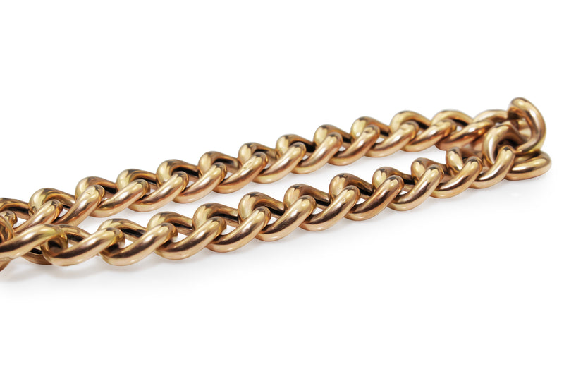 9ct Rose / Yellow Gold Curb Link Bracelet with Padlock Clasp