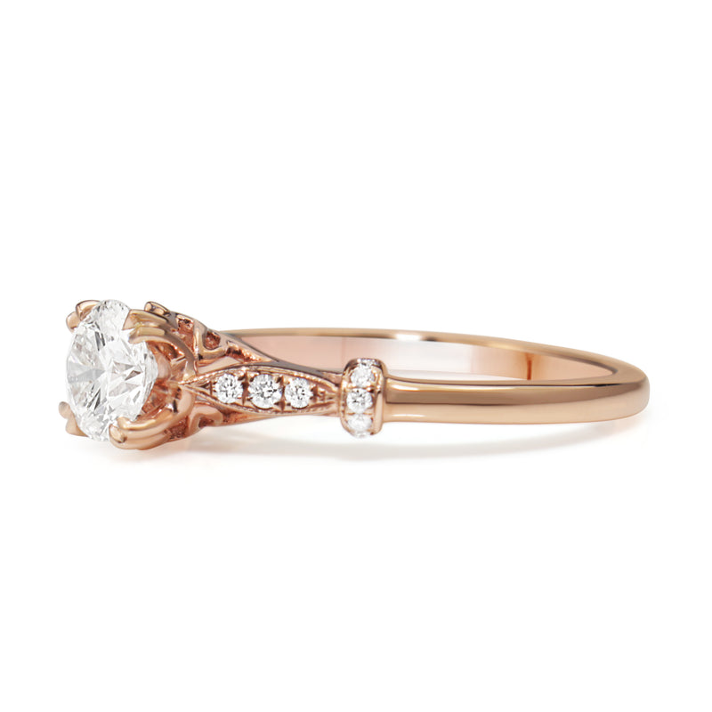 18ct Rose Gold Vintage Style Solitaire Ring