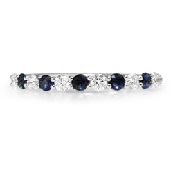 9ct White Gold Sapphire and Diamond Band