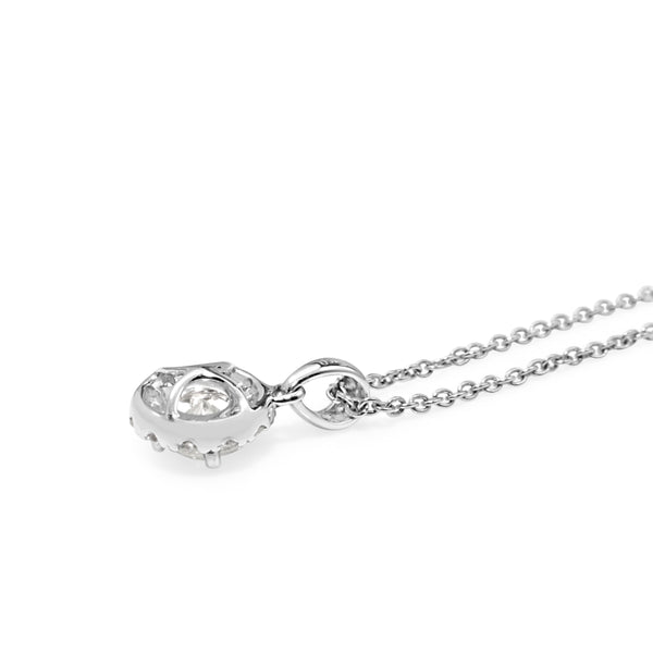 18ct White Gold Diamond Halo Pendant