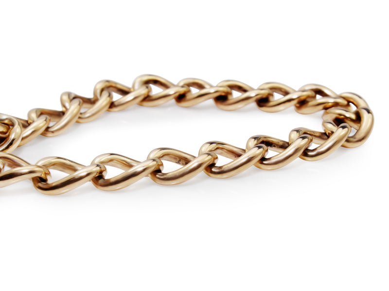 9ct Yellow Gold Curb Link Bracelet with Rose Gold Padlock