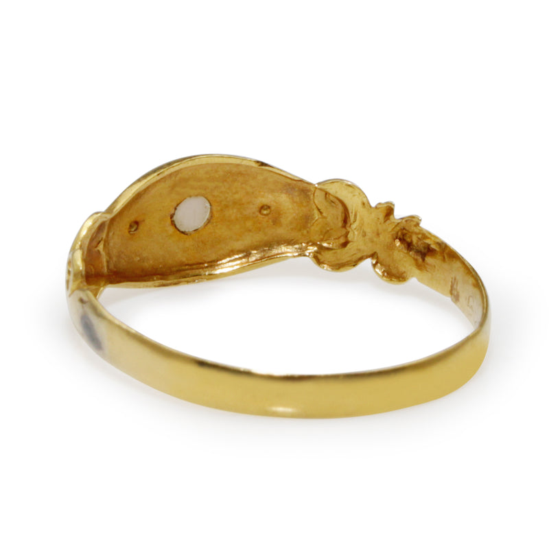 18ct Yellow Gold Antique Seed Peal Ring