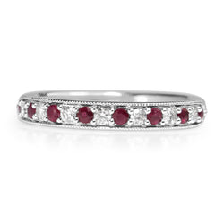 9ct White Gold Ruby and Diamond Ring