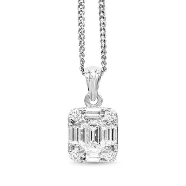 18ct White Gold Diamond Pendant