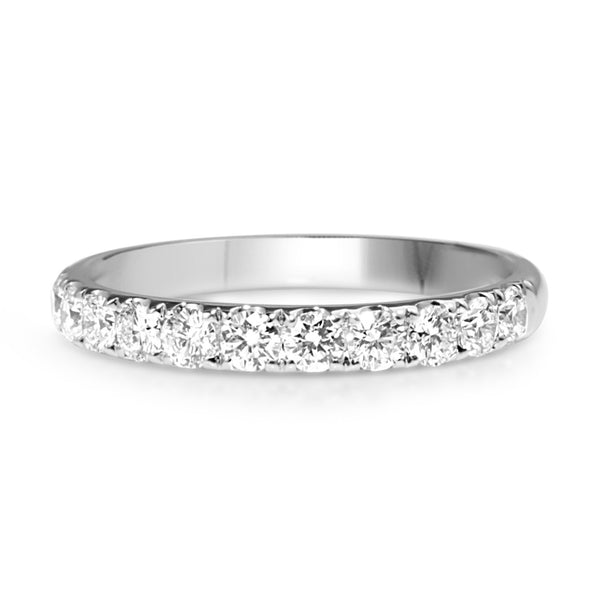 18ct White Gold .60ct Diamond Half Hoop Band