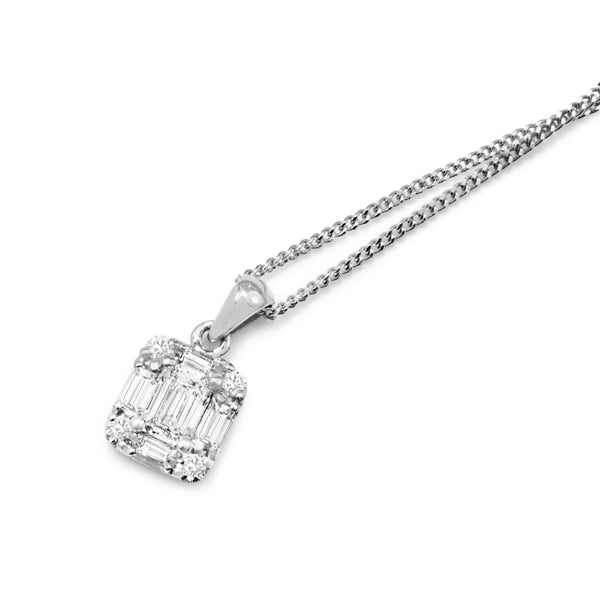 18ct White Gold Diamond Pendant